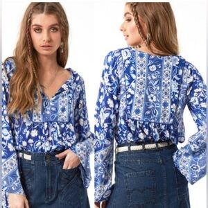 SPELL Lolita Long Sleeve Blouse Bluebell Size Small